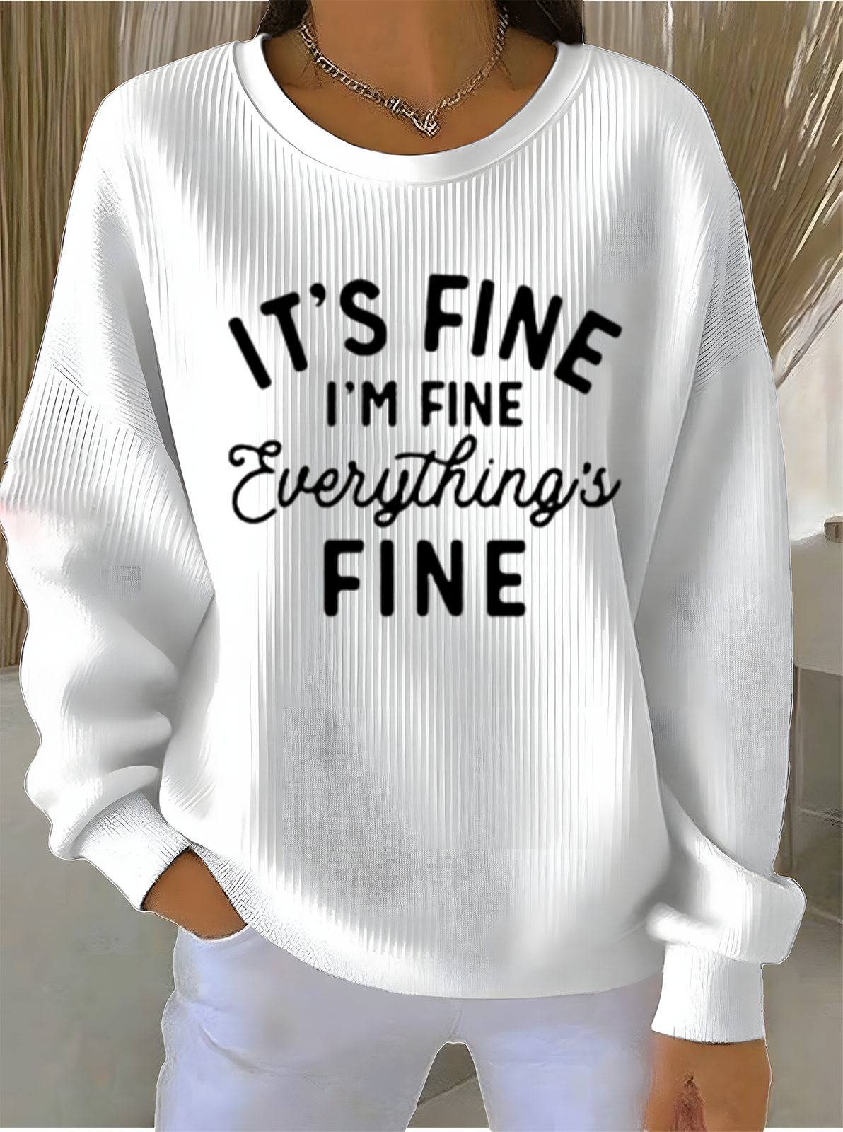 Crew Neck Simple Letter Pattern Sweatshirt