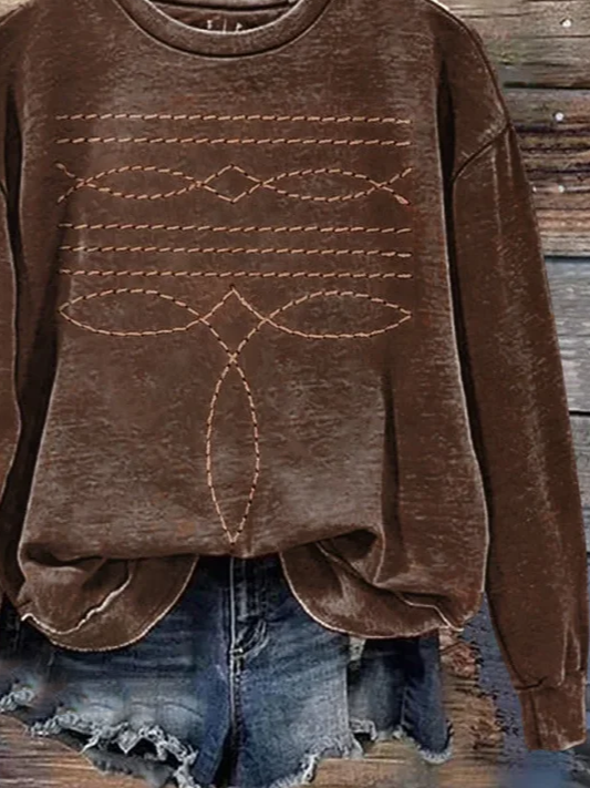 Abstract Casual Printing Sweatshirt