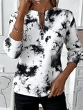 Crew Neck Loose Tie-Dye Pattern Casual Sweatshirt