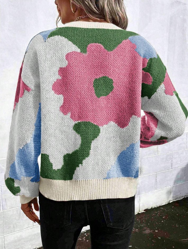 Urban Floral Split Joint Sweater