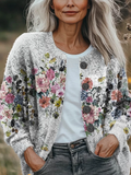 Women's Floral Print Casual Autumn Cardigan