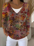 Women's Floral Print Casual Long Sleeve Button Cardigan