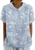 Elegant Loose Linen Blend 3D Printing Shirt