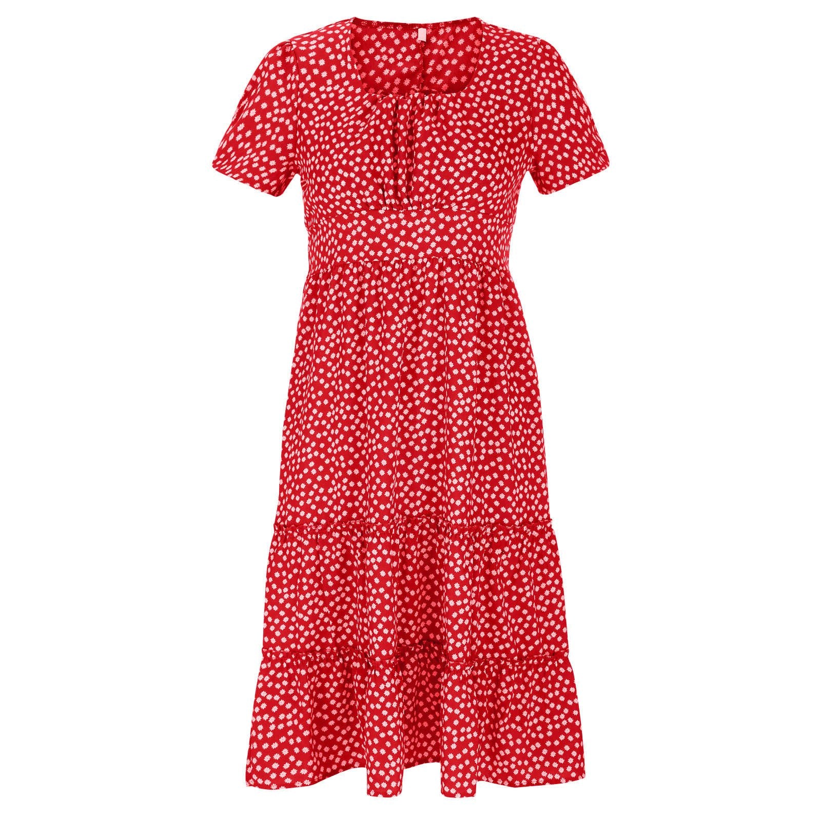 Vintage Ditsy Floral Regular Fit Dress With No