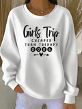 Letter Pattern Loose Casual Crew Neck Sweatshirt