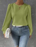 Crew Neck Casual Blouse