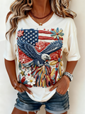 250th anniversary Crew Neck Casual Independence Day T-Shirt