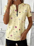 Floral Elegant Others Cotton T-Shirt
