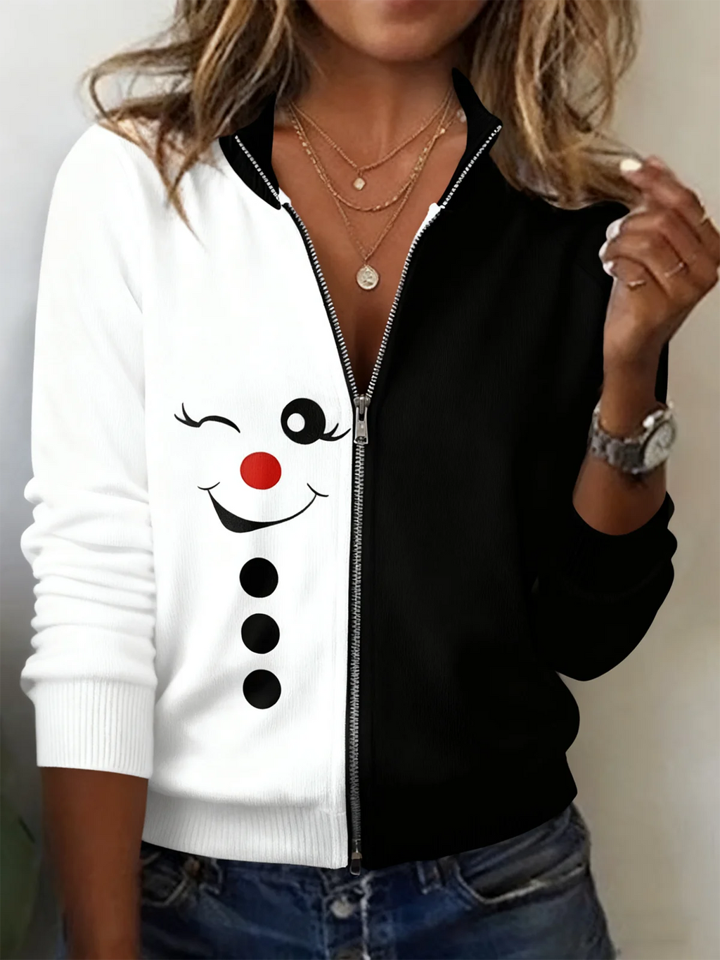 Christmas Simple Loose Wool/Knitting Cardigan