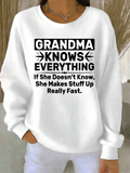 Cotton-Blend Crew Neck Letter Pattern Casual Sweatshirt