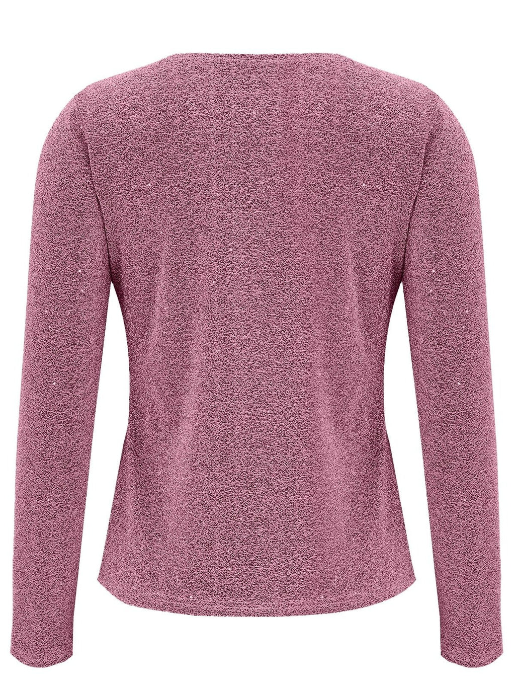 Women's Long Sleeve T-shirt Spring/Fall Silver Plain Split Joint Polyester Cotton V Neck Daily Going Out Casual Top