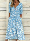 Loose Casual Half Open Collar Dress With No