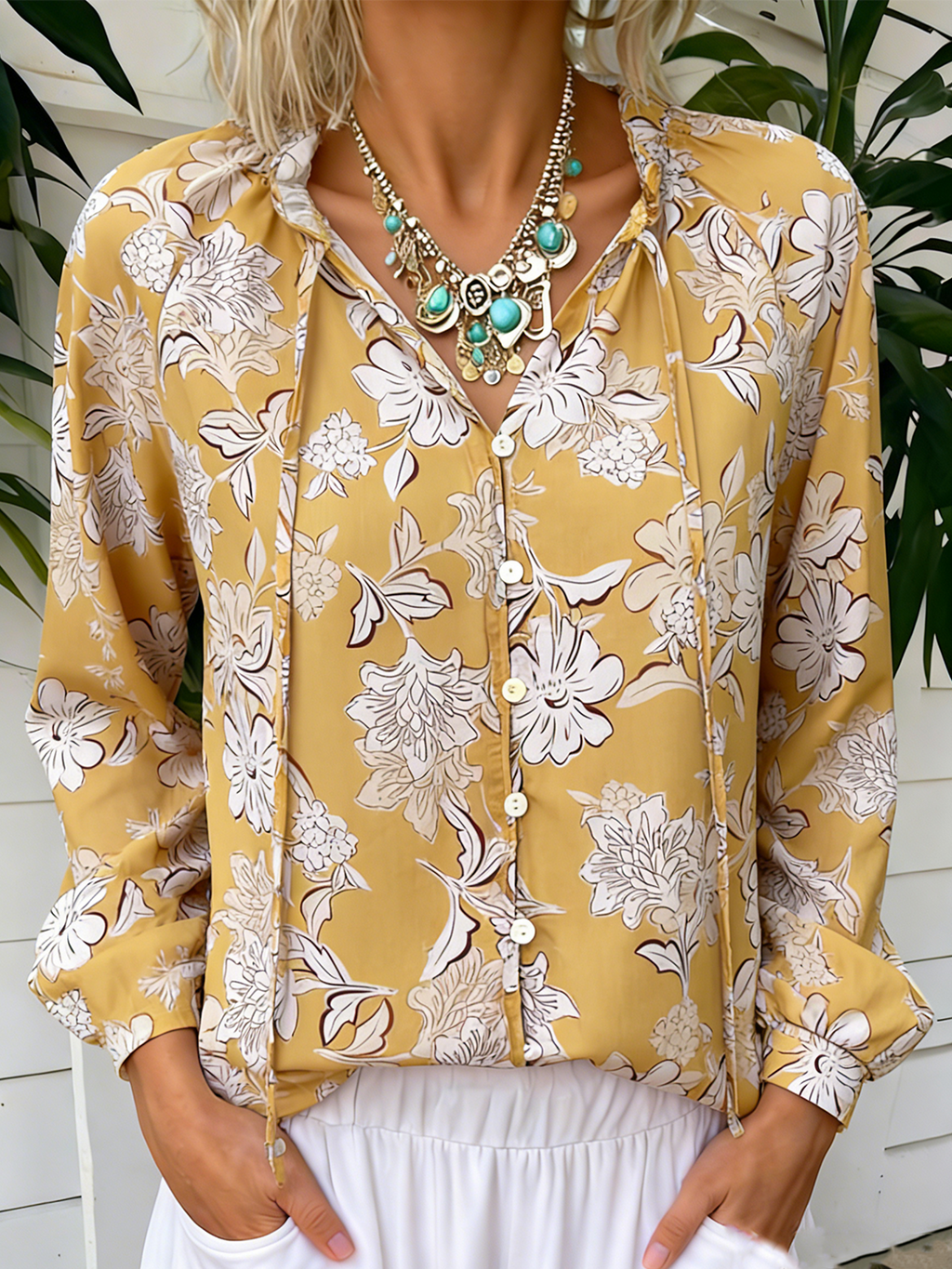 Loose Elegant Floral Shirt
