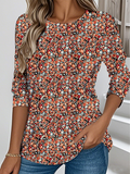 Regular fit long-sleeved T-shirt with floral pattern