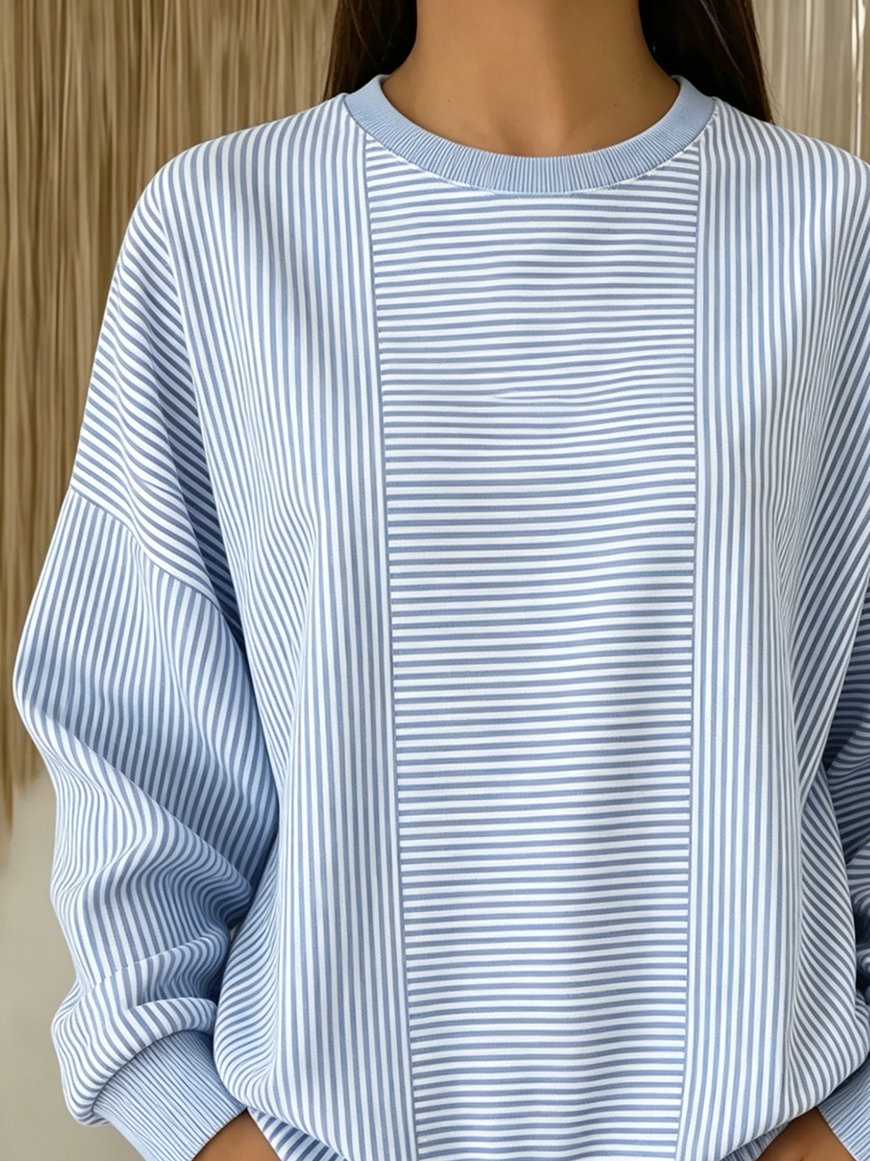 Casual Striped Loose Others Sweatshirt