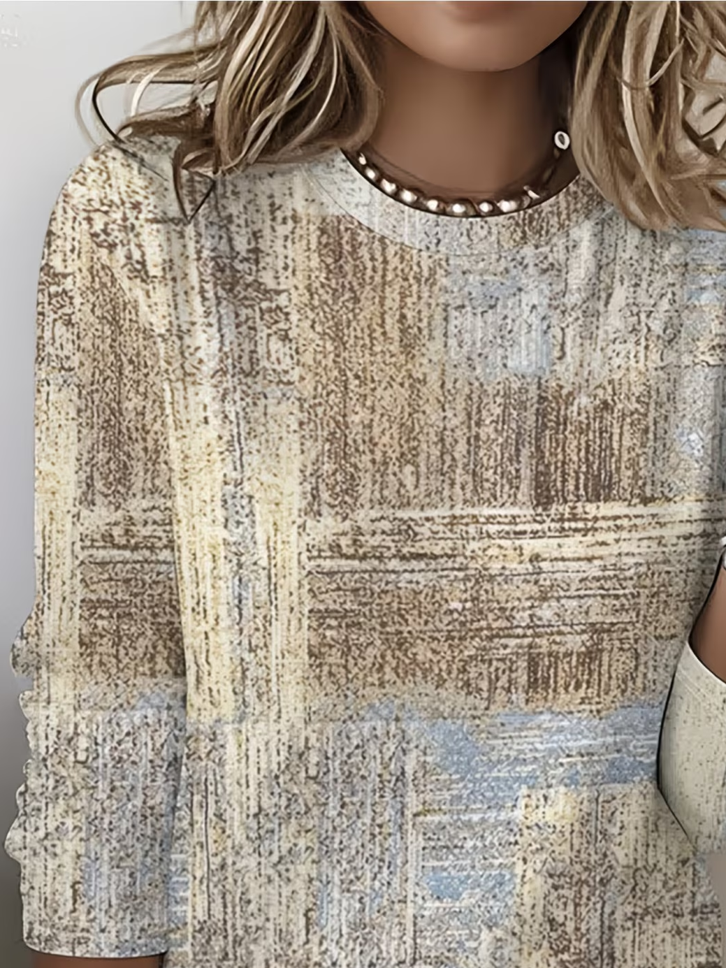 Women's Long Sleeve T-shirt Spring/Fall As Picture Abstract Printing Jersey Crew Neck Daily Going Out Casual Top
