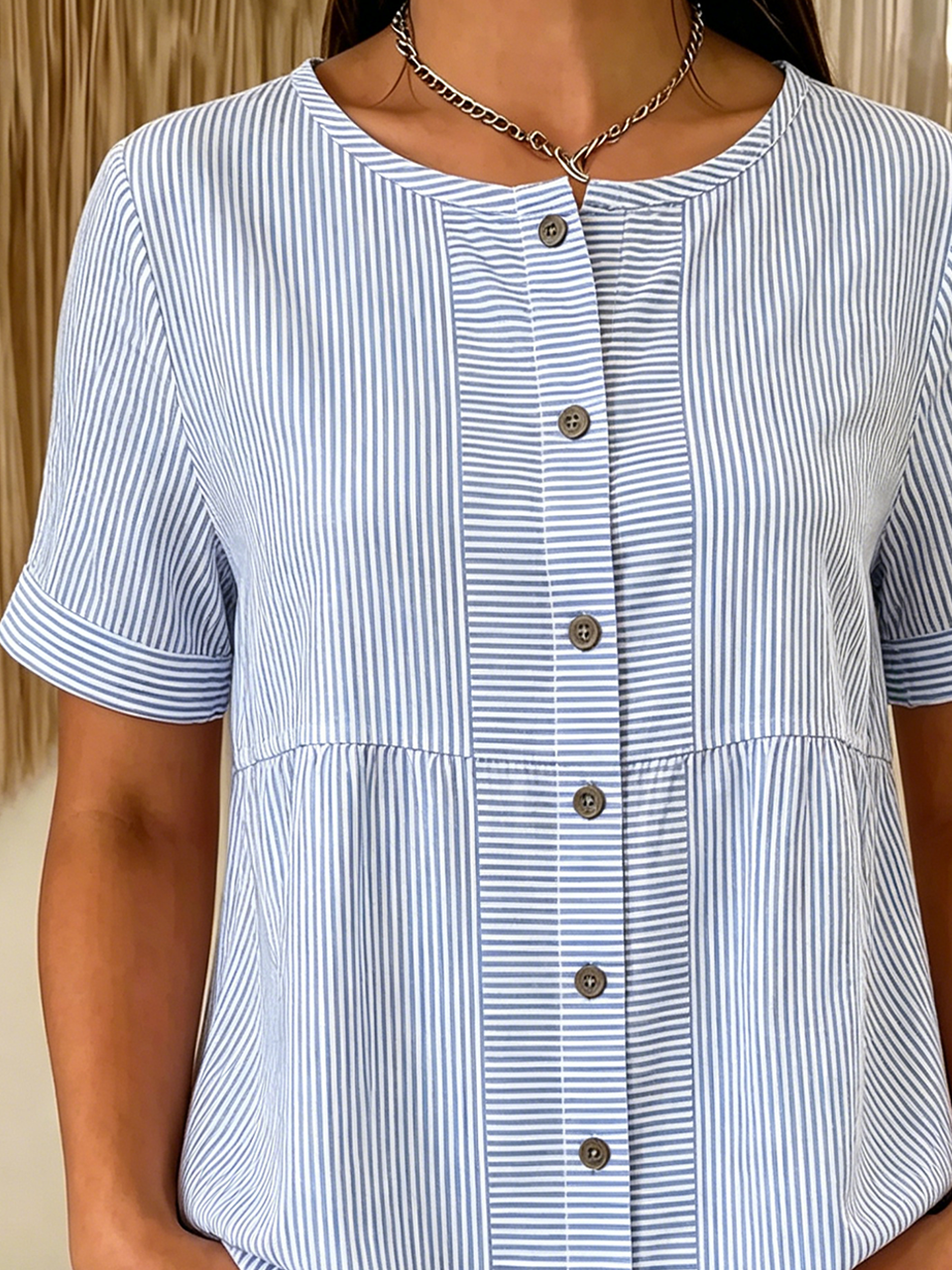 Crew Neck Striped Vintage Shirt