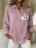 Loose Shirt Collar Casual Christmas Shirt