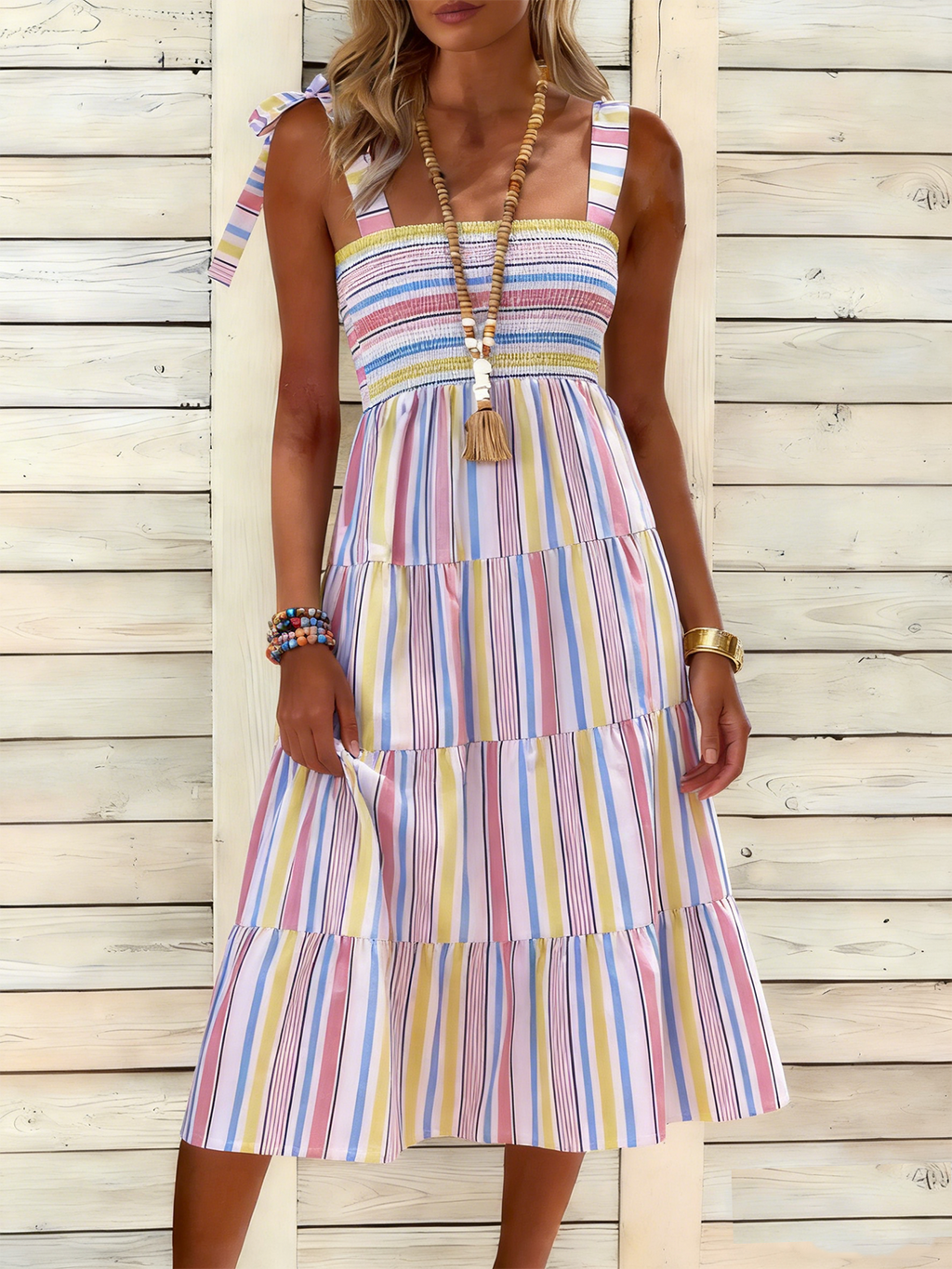 Striped Casual Regular Fit Others Dress With No