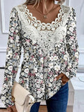 Lace Floral Casual Loose Shirt