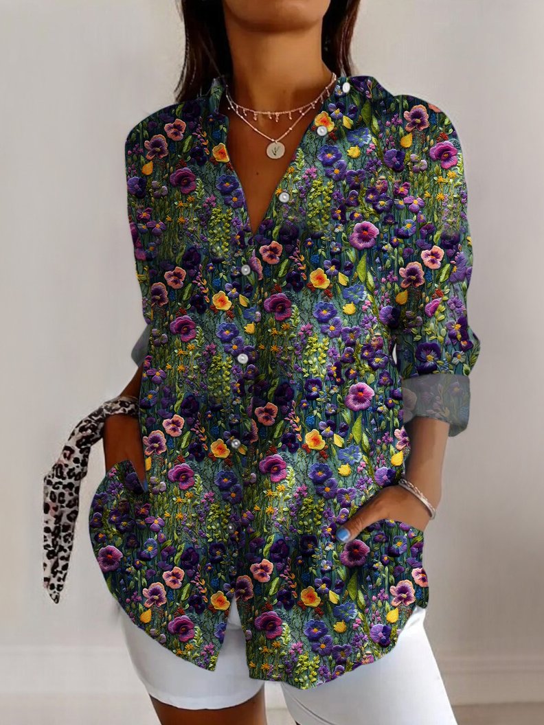 V Neck Casual Shirt