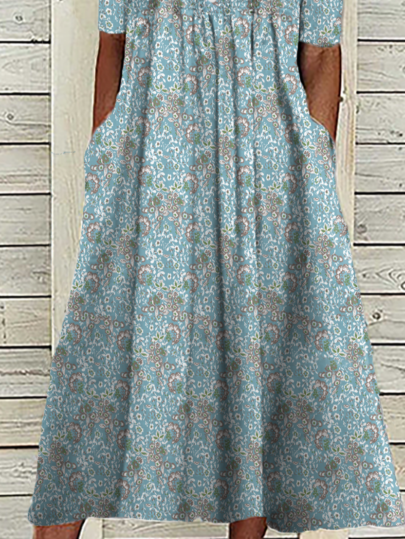 Casual Loose Floral Vacation Dress