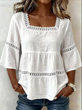 Others Elegant Plain Loose Blouse