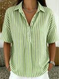 Others Loose Elegant Striped Shirt