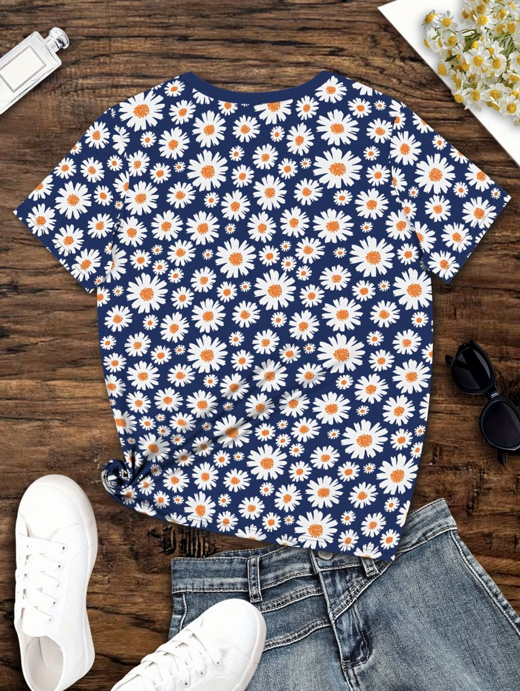 Elegant Cotton Floral Regular Fit T-Shirt