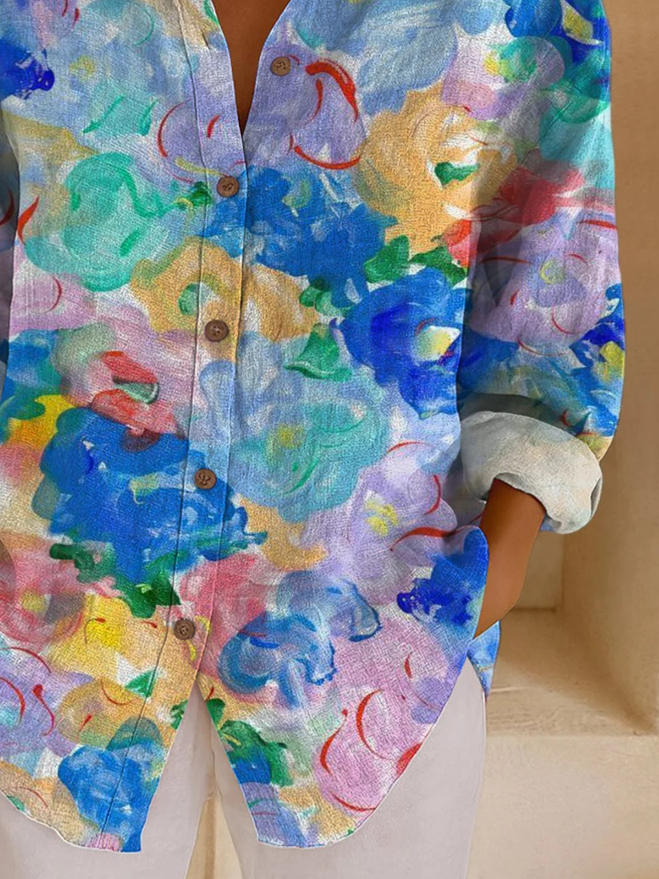 Loose Casual Gradient Pattern Shirt