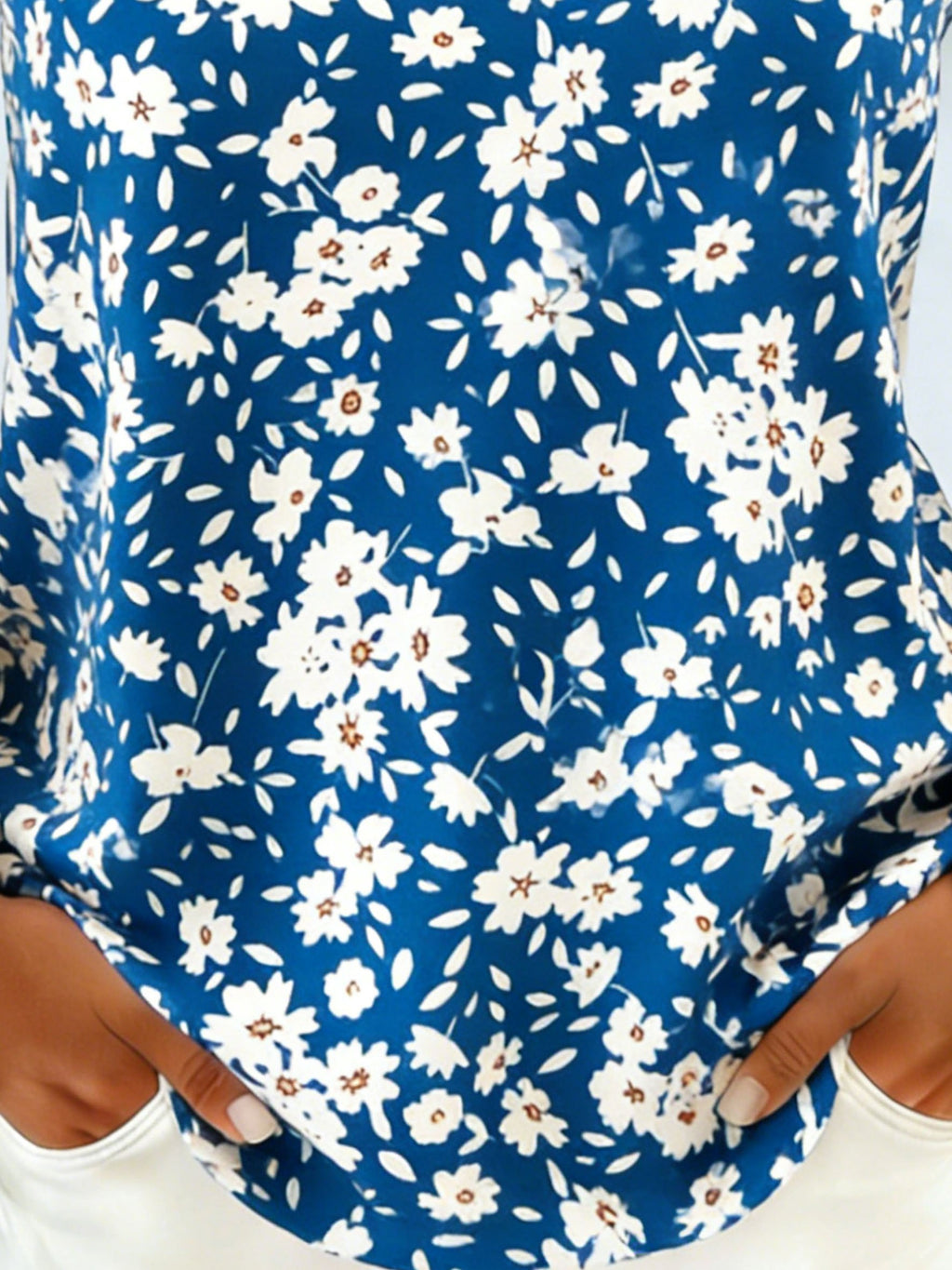 Cotton Small Daisy Elegant Circular Ring Design Casual Tank Top