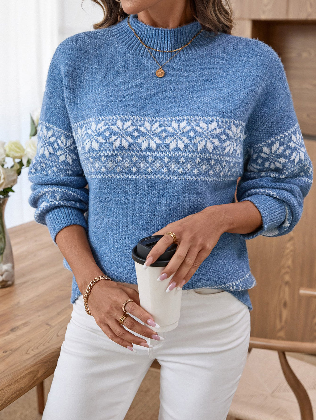 Crew Neck Casual Regular Fit Color Block Sweater