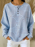 Loose Casual Striped Sweatshirt