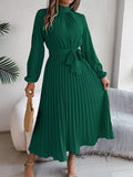 Women's Short Sleeve Summer Wine Red Plain Split Joint Stand Collar Daily Going Out Vintage Maxi A-Line Tank Dress
