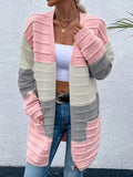 Casual Color Block Wool/Knitting Cardigan