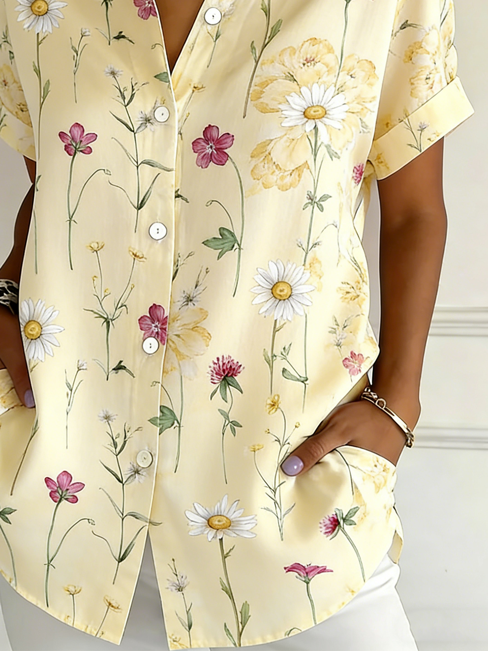 Shawl Collar Cotton And Linen Regular Fit Elegant Shirt