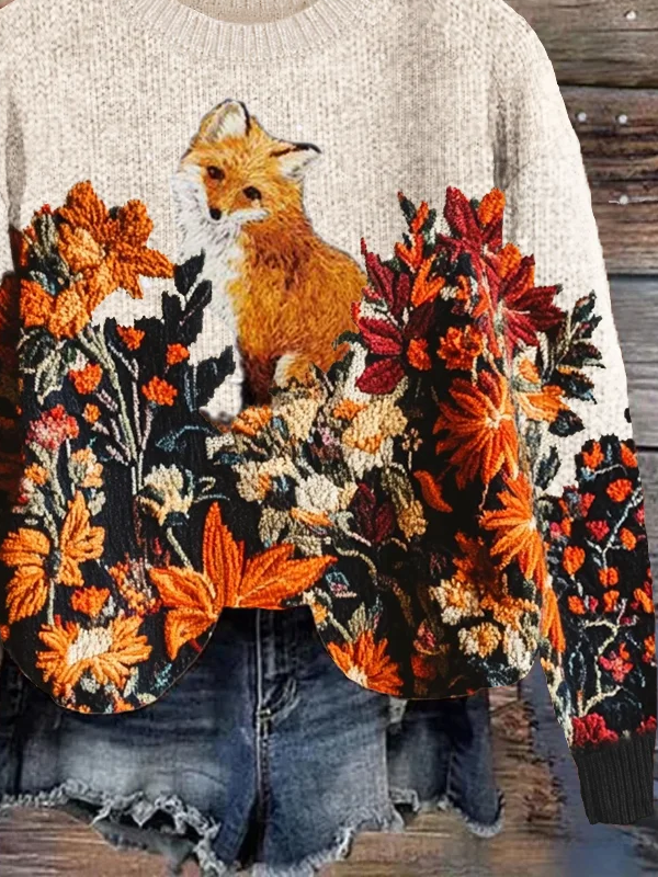 Regular Fit Crew Neck Casual Knitted Sweater