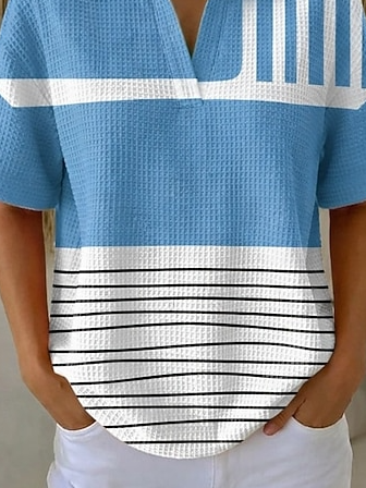 Striped Vintage Polo Collar T-Shirt