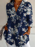 Floral long-sleeved shirt