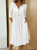 Women's Button-Down Long-Sleeved Classic Casual Dress
