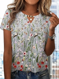 Others Cotton Elegant Floral T-Shirt