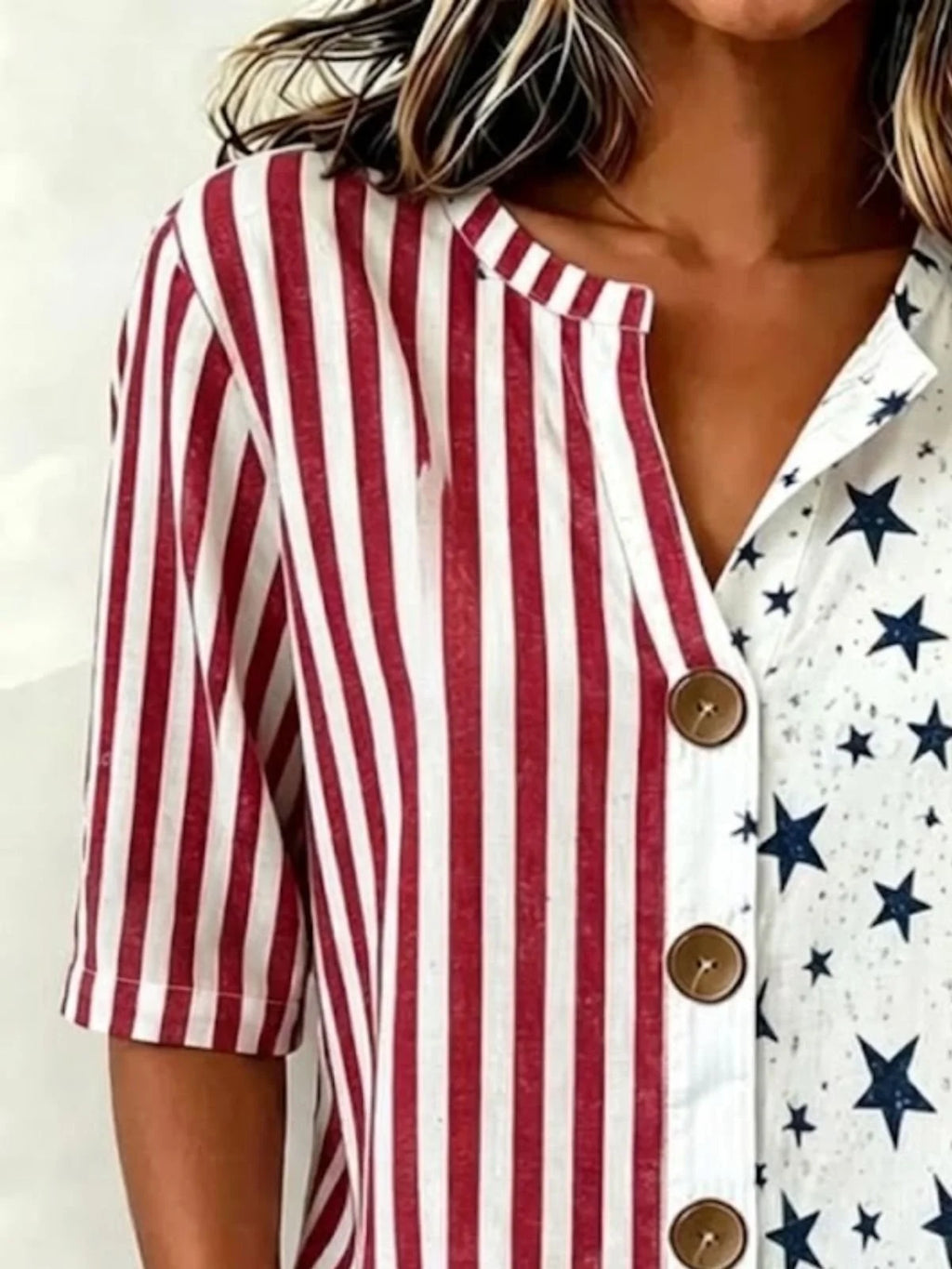 Stand Collar Vintage America Flag Shirt