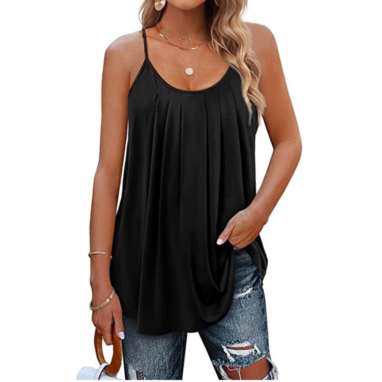 Elegant Loose Plain Cotton-Blend Cami