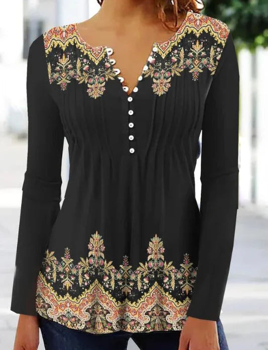 Crew Neck Casual Blouse