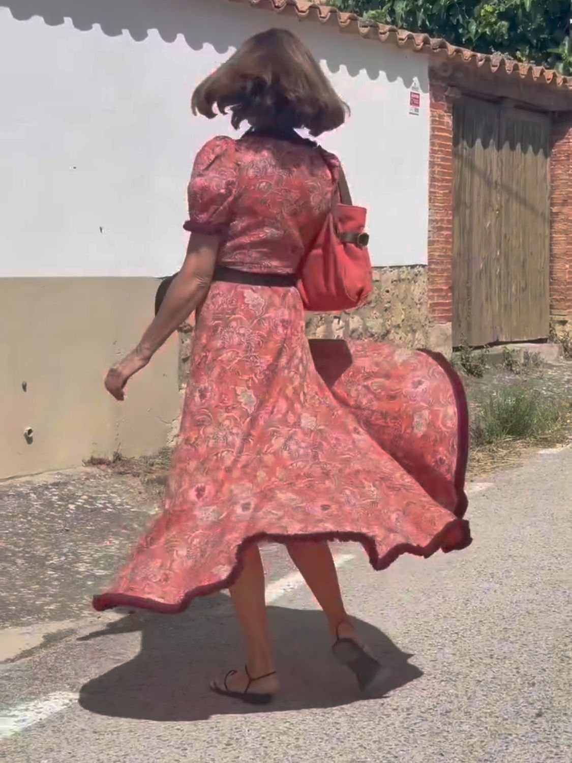 Floral Regular Fit Vintage V Neck Dress With No