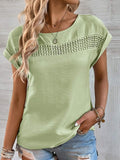 Crew Neck Casual Lace Shirt