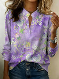Women's Vintage Floral And Botanical Print Art Shirt