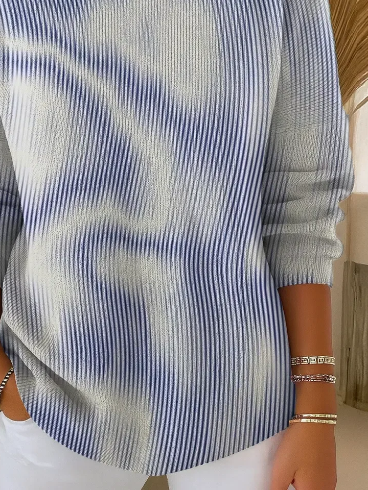 Printing Crew Neck Abstract Simple Sweater