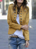 Shawl Collar Split Joint Simple Plain Jacket