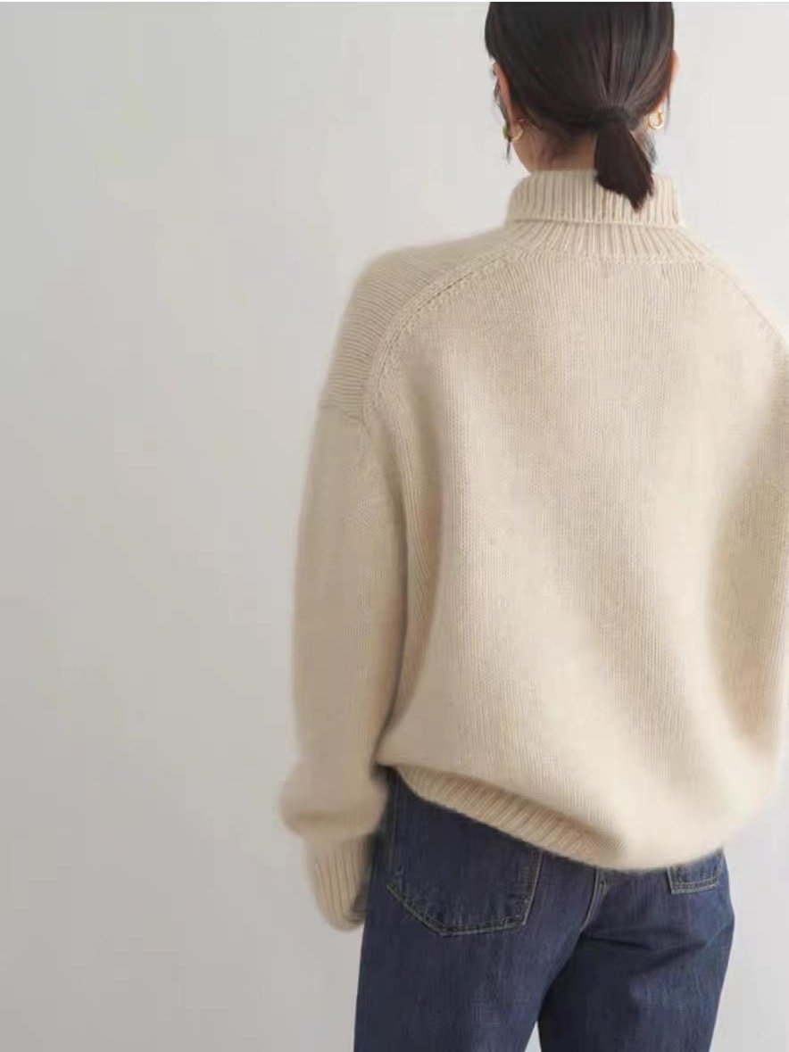 Loose Acrylic Plain Simple Sweater
